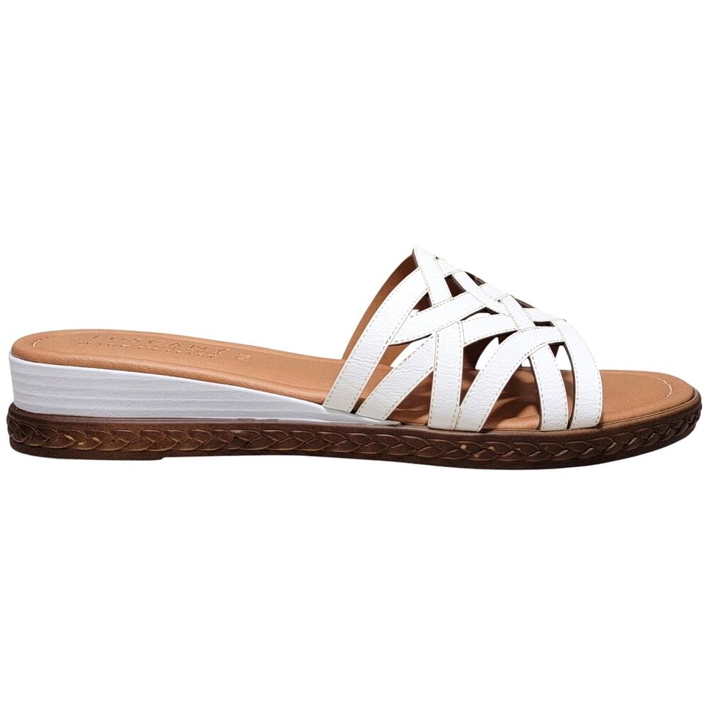 Easy Street Tuscany Women Edda Wedge Heel Slide Sandals Size US 10M White - Picture 2 of 5